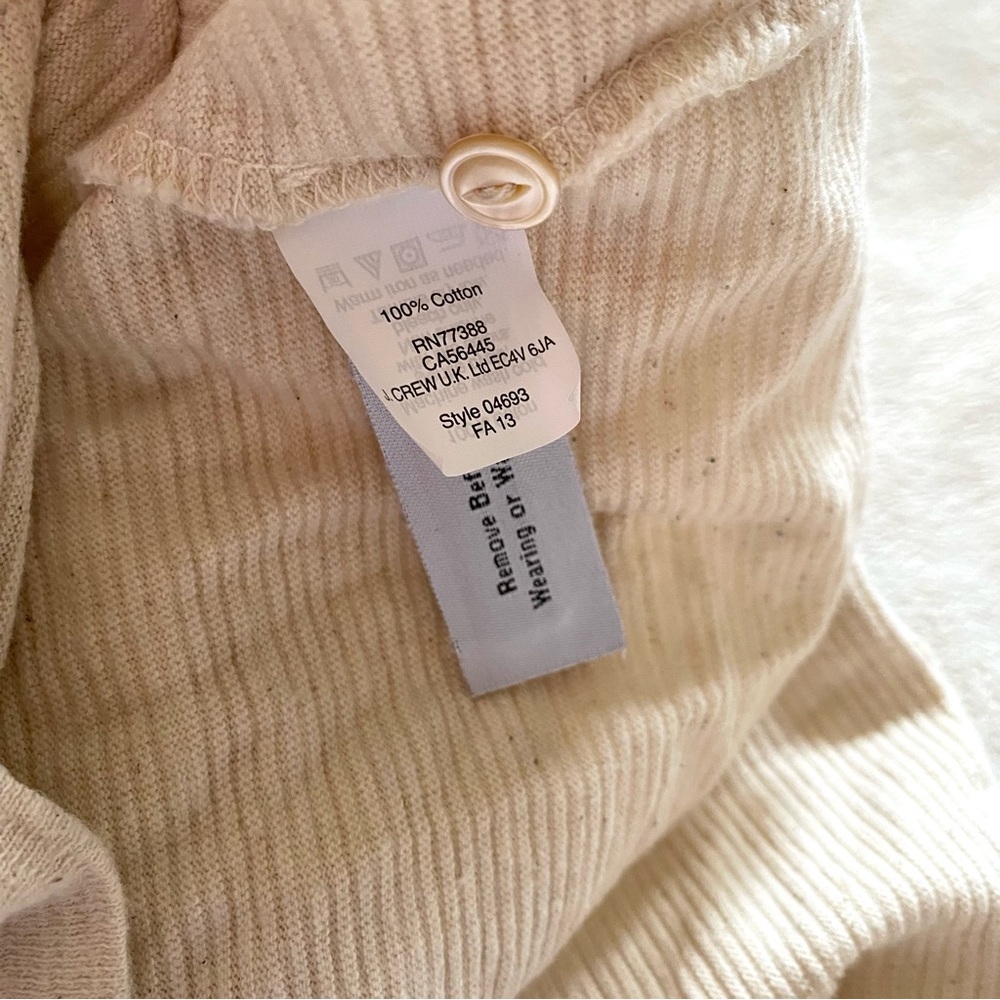 J. Crew Long Sleeve Button-up Henley in Ivory/Straw - Picture 4 of 4
